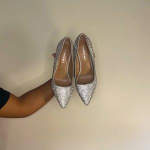Bedazzled Silver Madden Heels (Size 10)